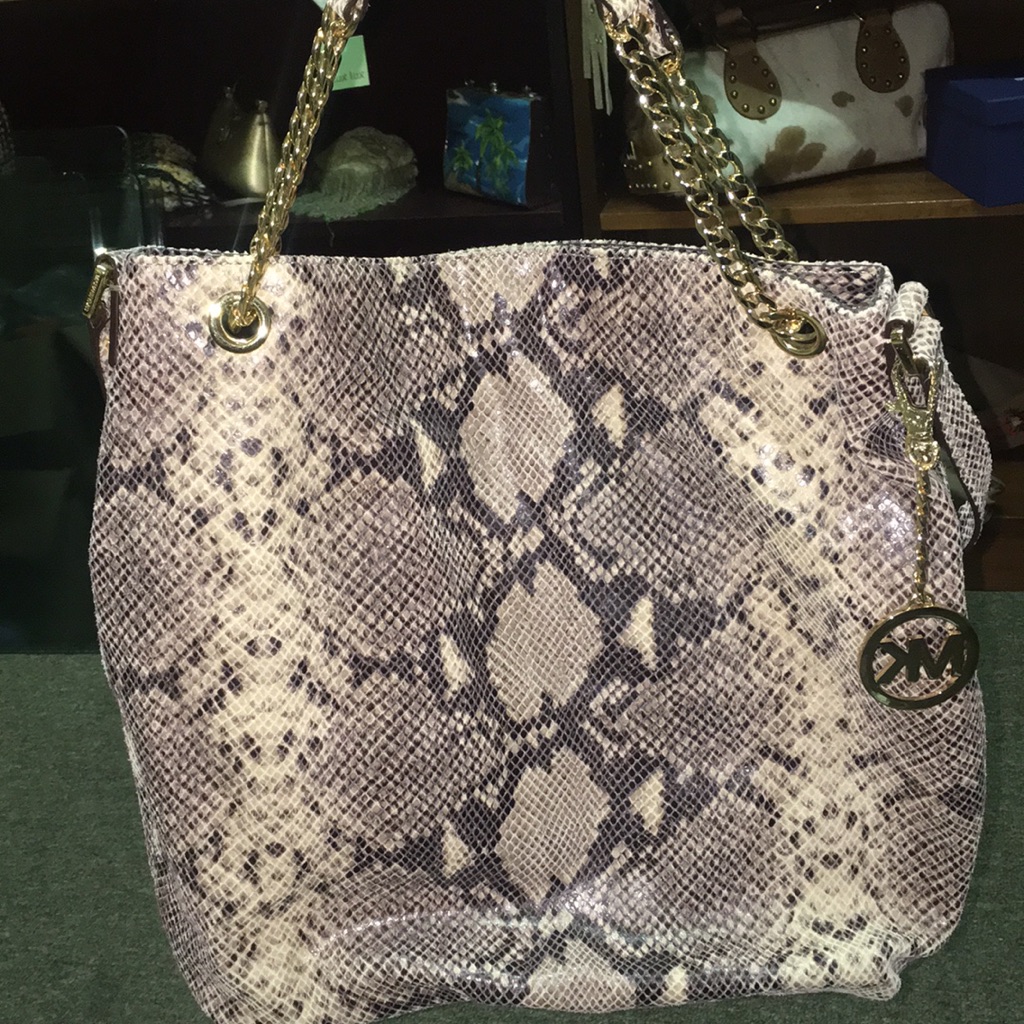 Large Michael Kors Python Embossed Bag